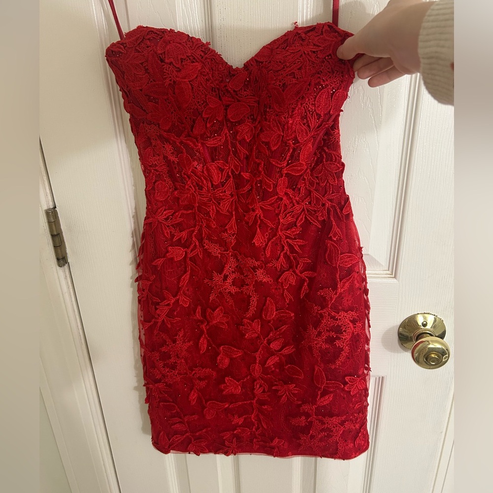 Strapless Red Homecoming Dress